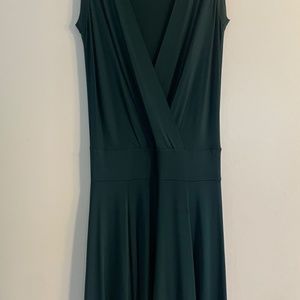 Emerald green drop waist dress